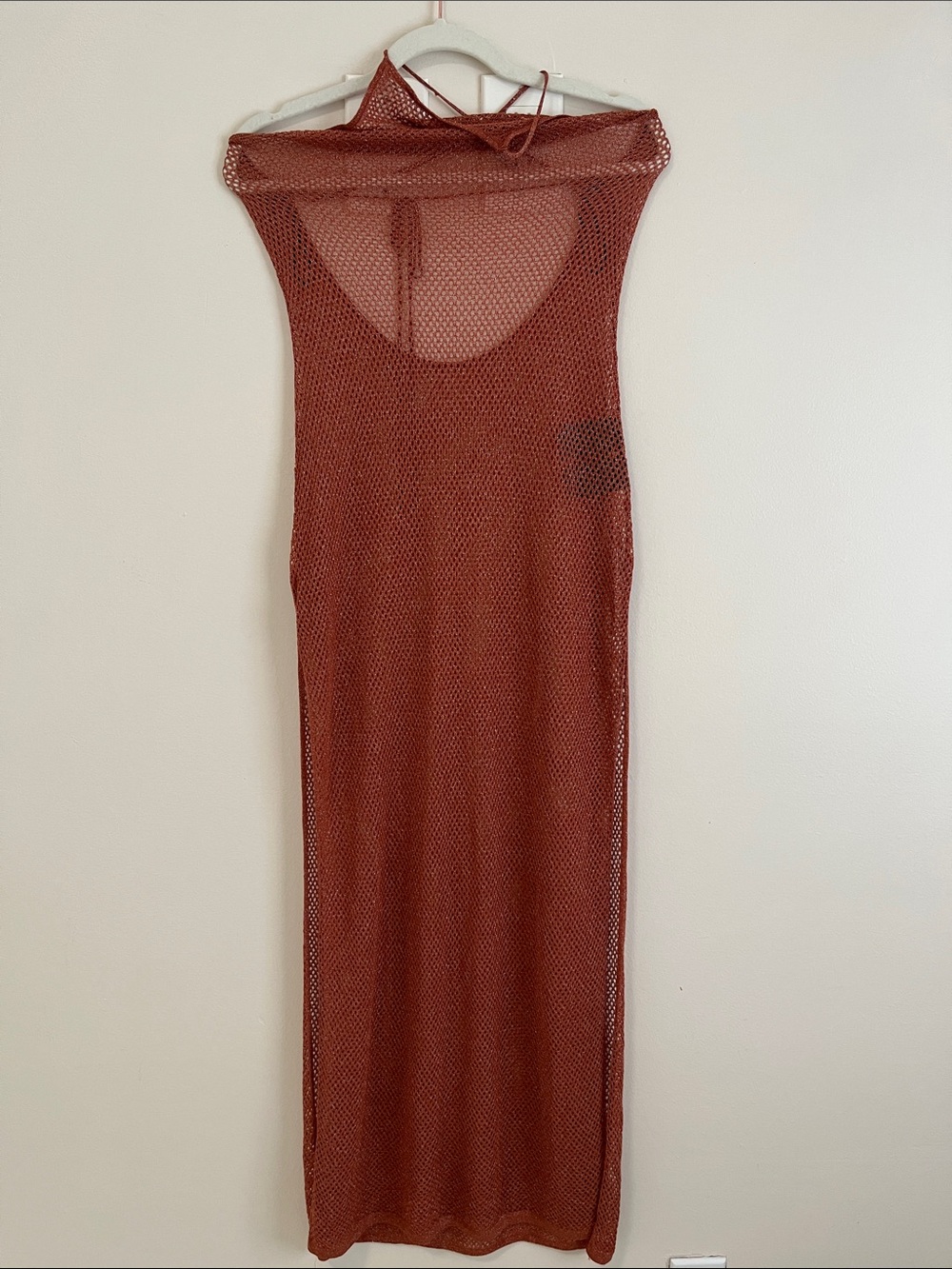 H&M Sheer Mesh Maxi Cover-Up I Dress in Rust